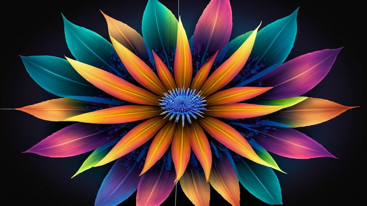 Vibrant Multicolored Flower Design with Bold Colors
