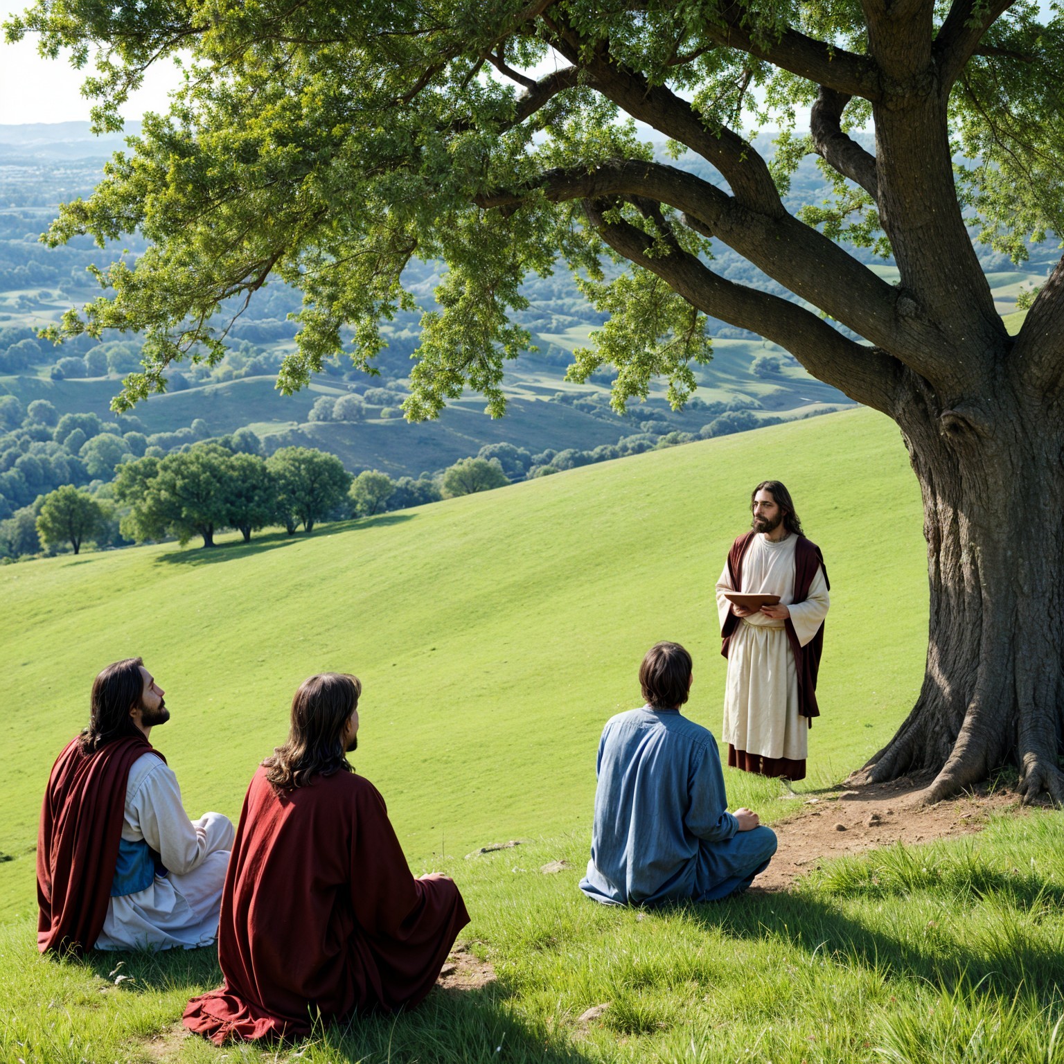 Traditional Teaching Under a Large Tree in Nature