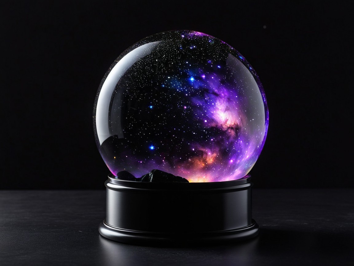 Snow Globe Featuring a Swirling Galaxy Design