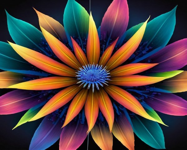 Vibrant Multicolored Flower Design with Bold Colors