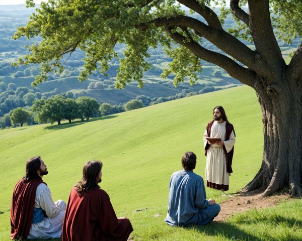 Traditional Teaching Under a Large Tree in Nature