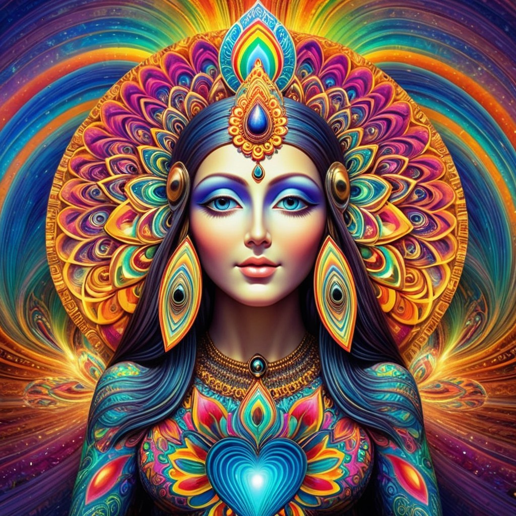 Colorful Feminine Figure with Intricate Patterns