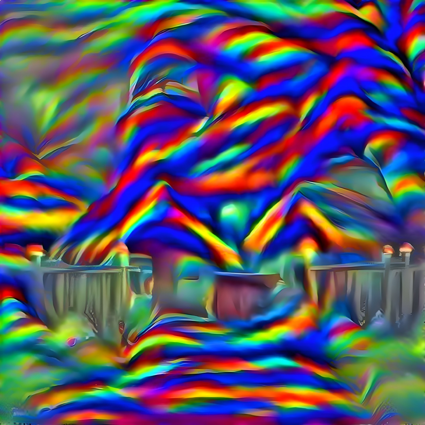 Vibrant Abstract Composition with Swirling Colors