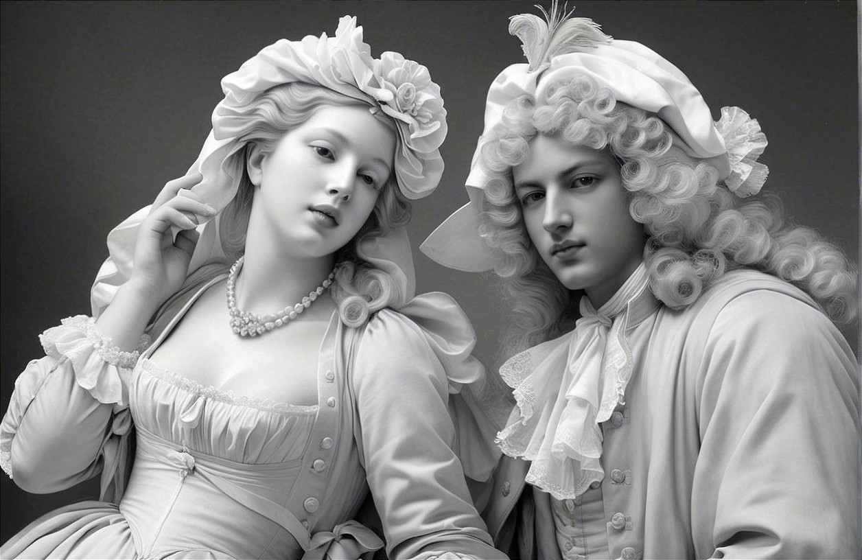 Elegant Figures in Classical Romantic Atmosphere