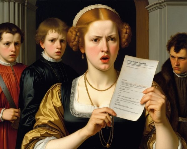 Historical Scene of a Woman in Dramatic Pose