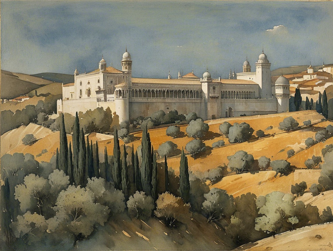 Historical Building Surrounded by Serene Landscape