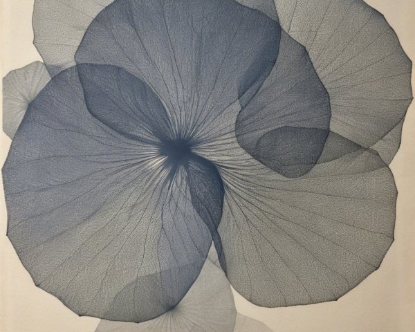 Intricate Composition of Translucent Petal-Like Shapes