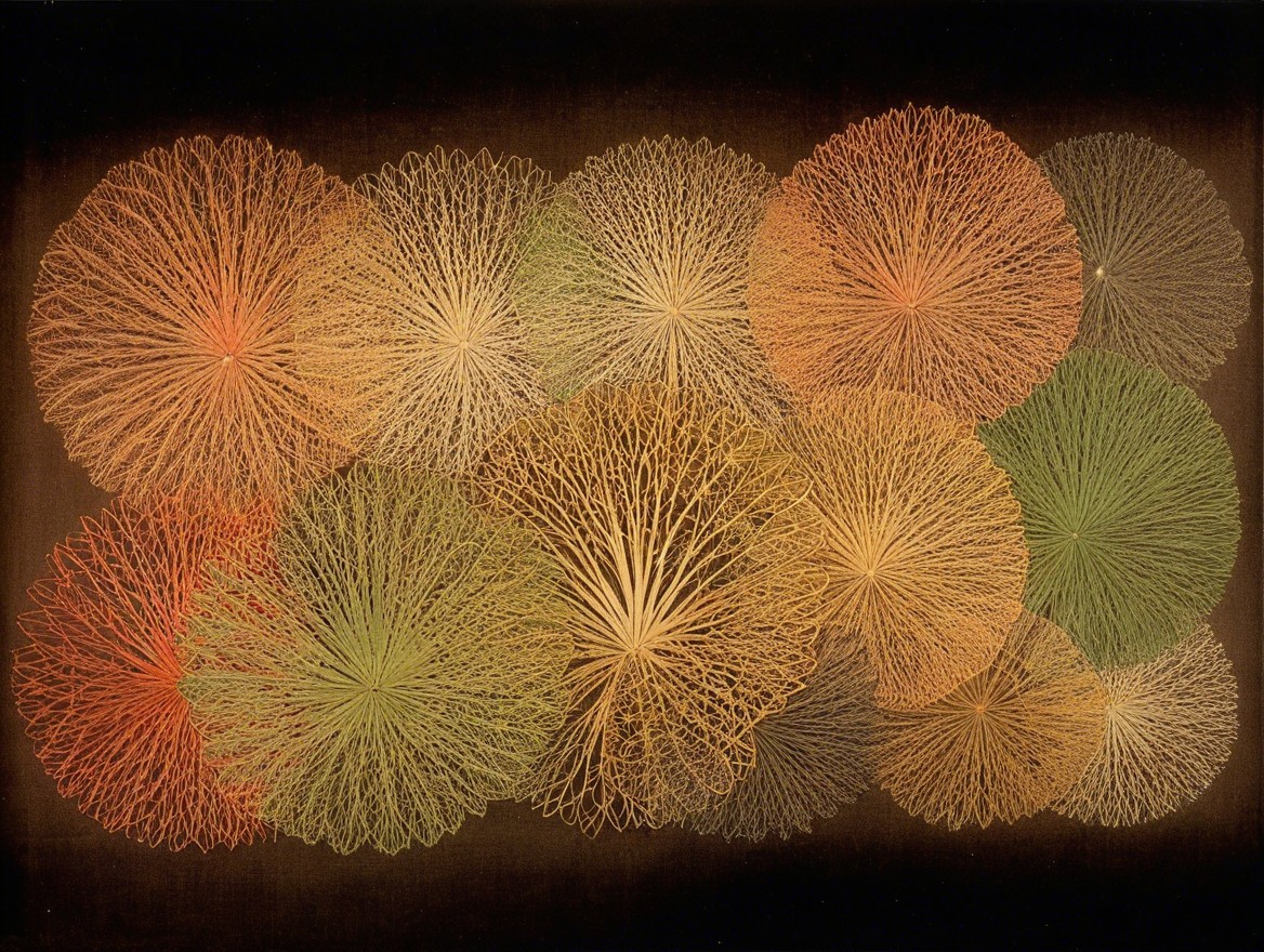 Abstract Composition of Circular Shapes in Vibrant Hues