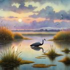 Serene Landscape with Mountains and Twilight Sky
