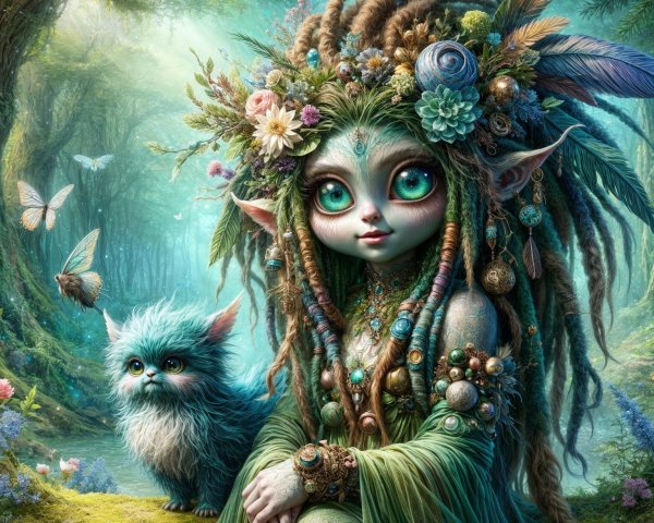 Whimsical Character in a Magical Forest Setting