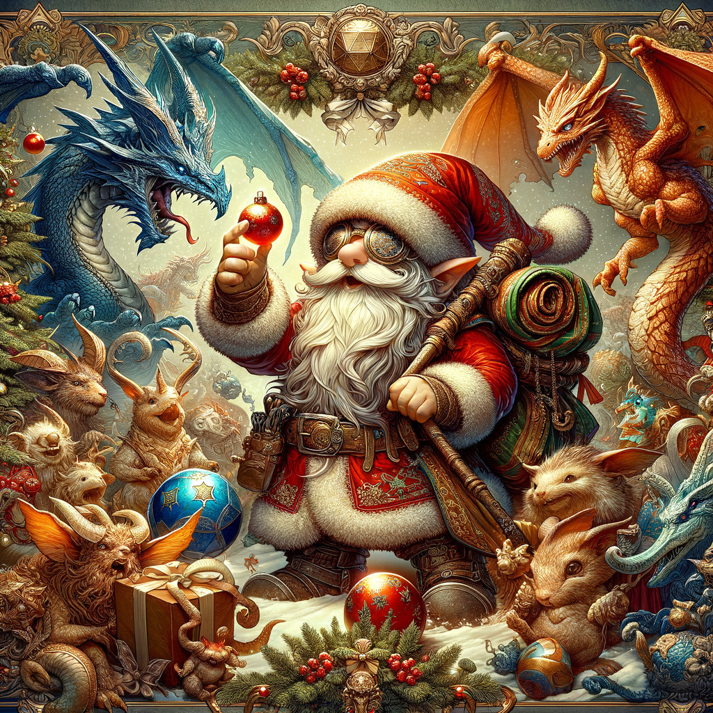 Whimsical Digital Art of a Gnome-Like Santa Claus