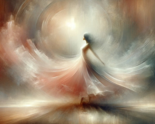 Abstract Dance in Soft Colors and Dreamlike Haze