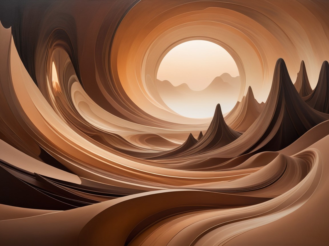 Abstract Landscape with Brown and Beige Forms