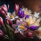 Vibrant Painting of Delicate Poppy Flowers in Bloom