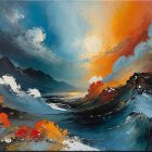 Fantastical Landscape with Impasto Style Clouds