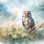 Whimsical Castle in Dreamy Landscape with Abstract Trees