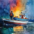 Vibrant Sunset Over Mountains and Serene Lake