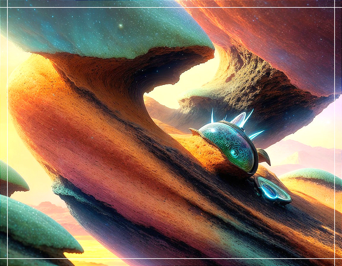 Vibrant Sci-Fi Landscape with Futuristic Elements