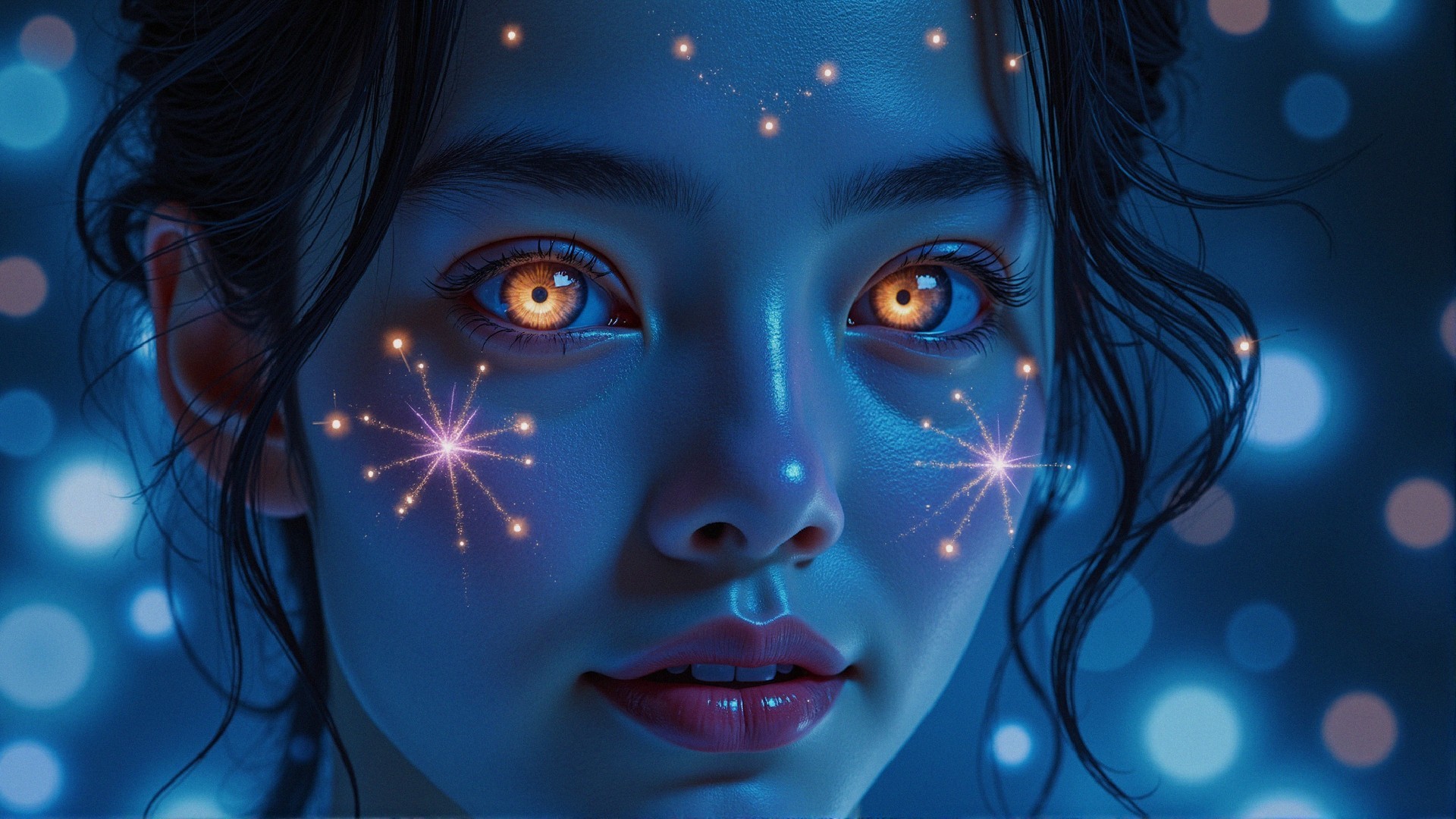 Close-up Portrait of a Young Woman with Ethereal Features