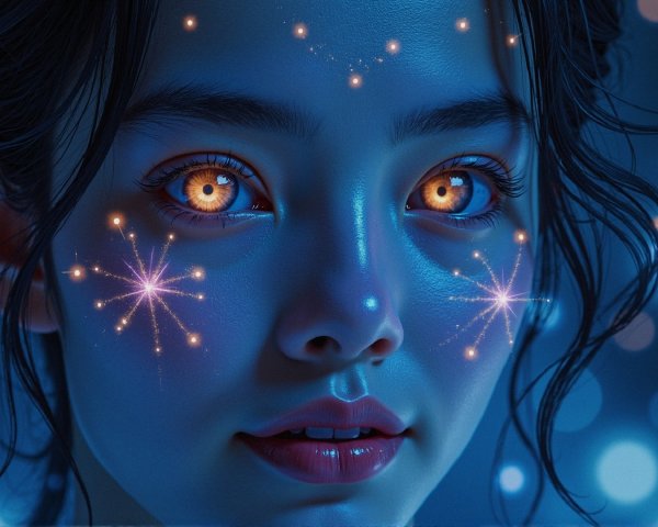 Close-up Portrait of a Young Woman with Ethereal Features