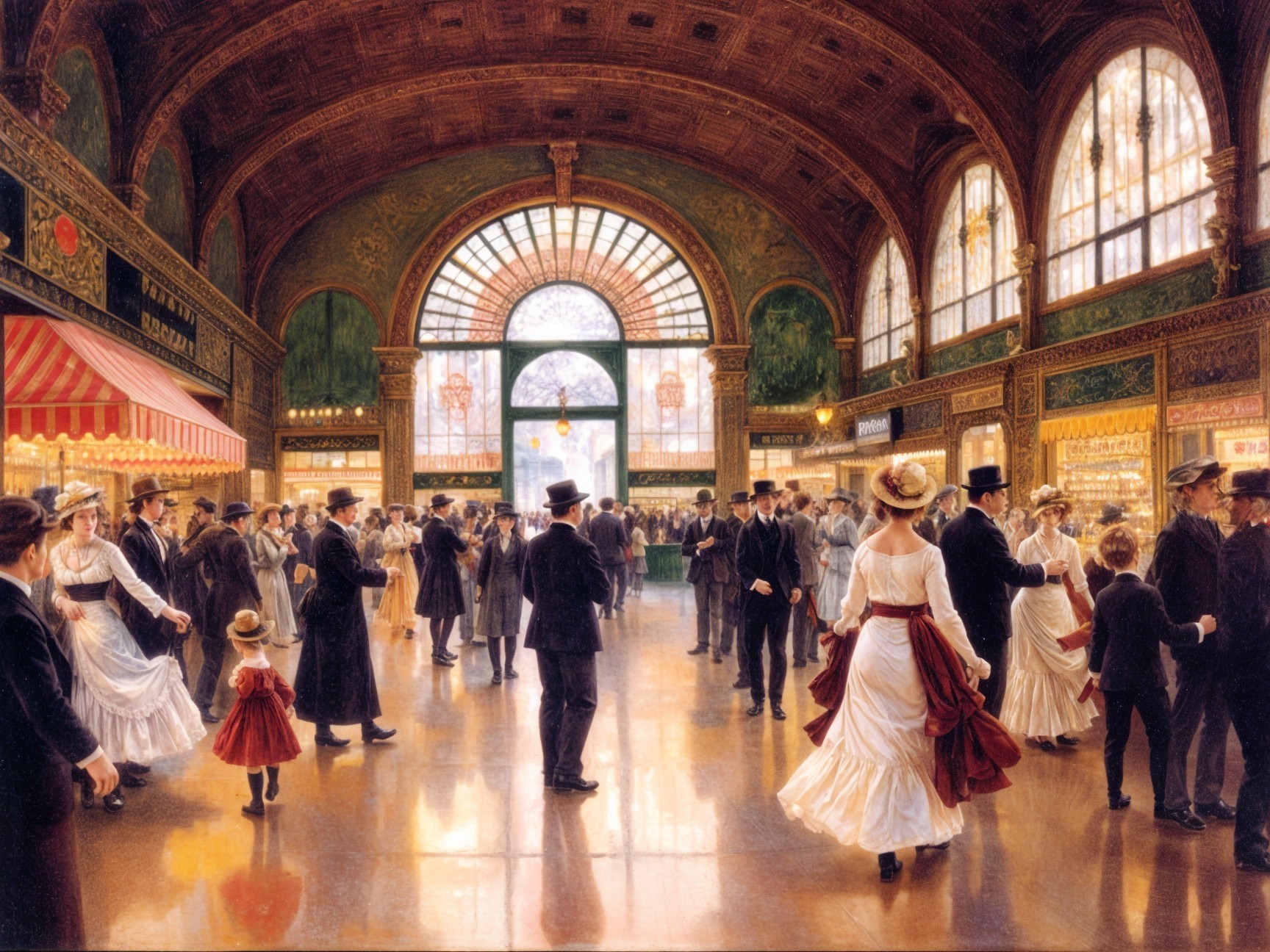 Historical Indoor Venue with 19th-Century Attire