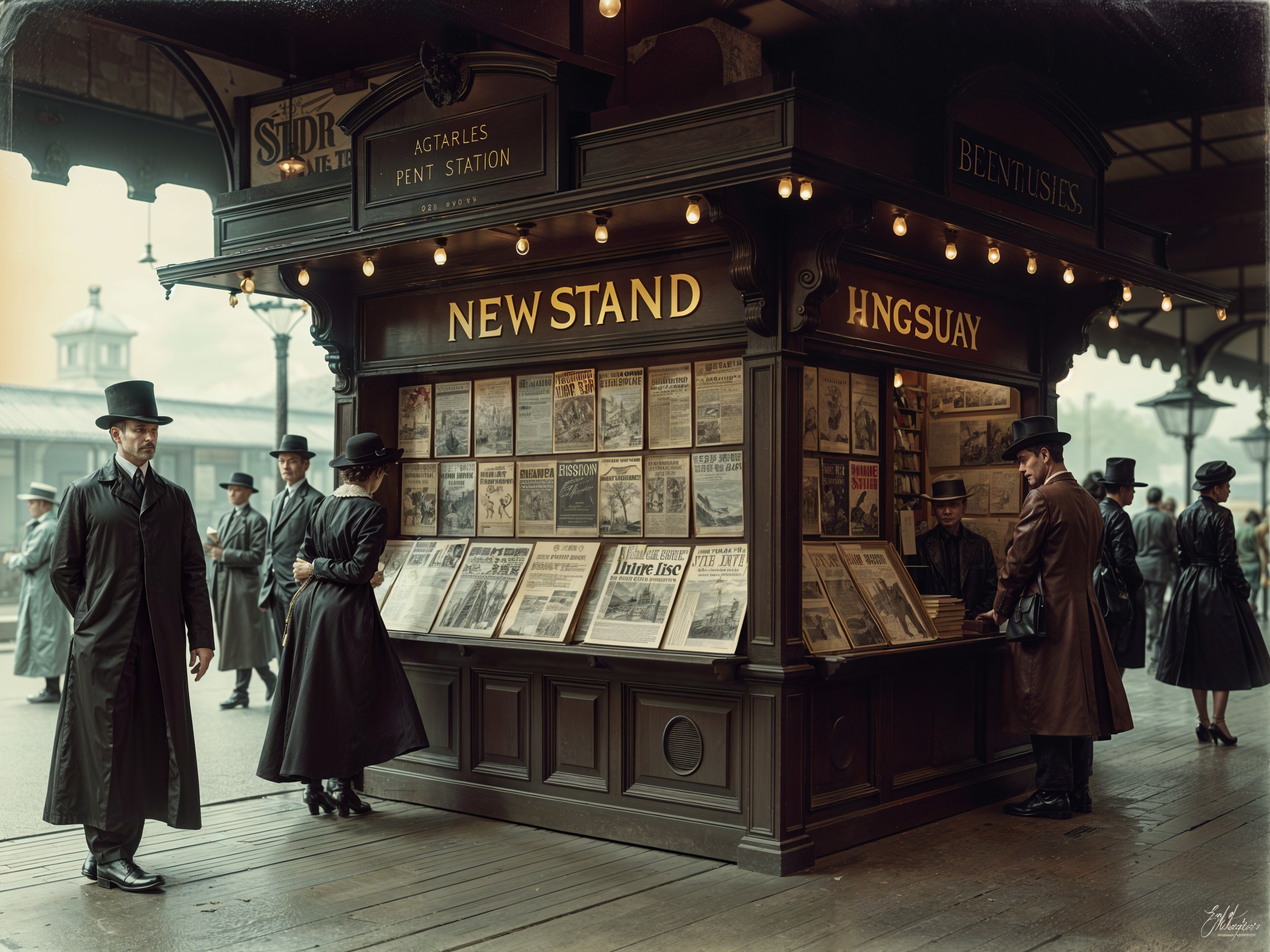 Vintage Train Station with Early 20th-Century Style