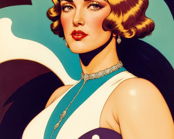 Glamorous Woman in 1920s Style with Bold Colors