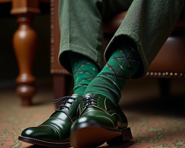 Stylish Attire with Green Dress Shoes and Socks