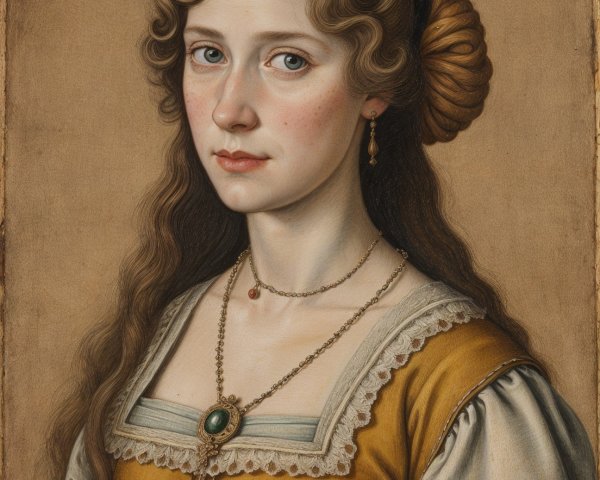 Portrait of a Young Woman in Elegant Yellow Dress