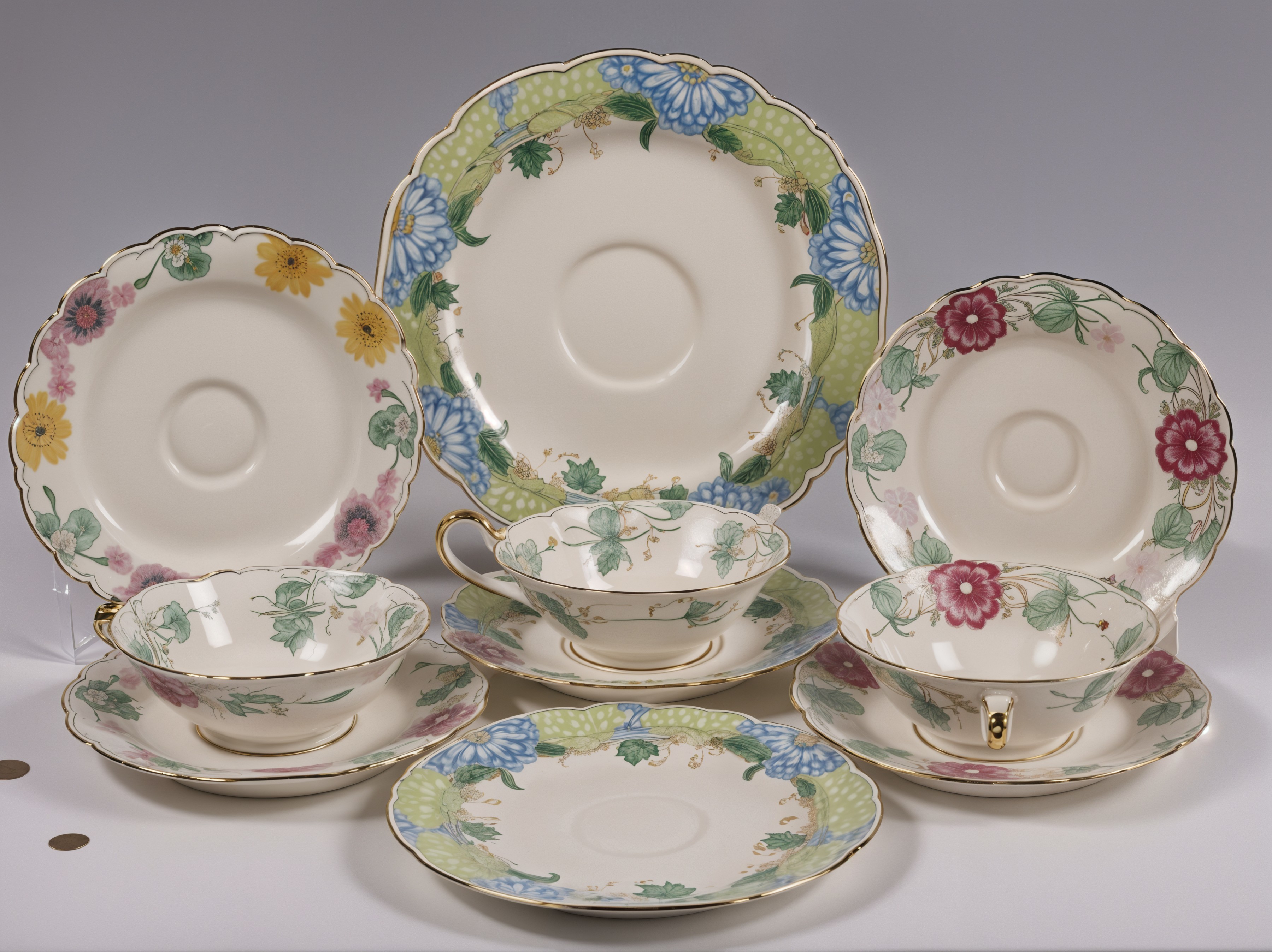 Elegant Floral Porcelain Dinnerware Collection