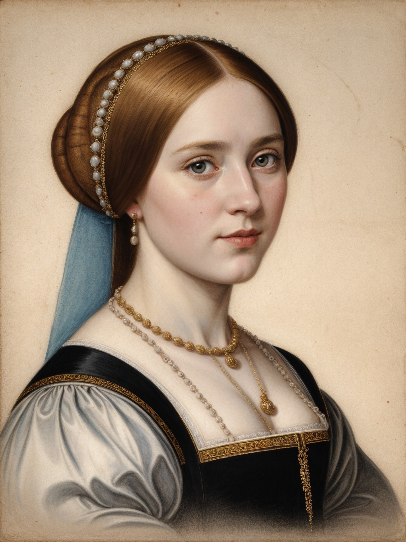 Elegant portrait of a woman in a black gown with veil