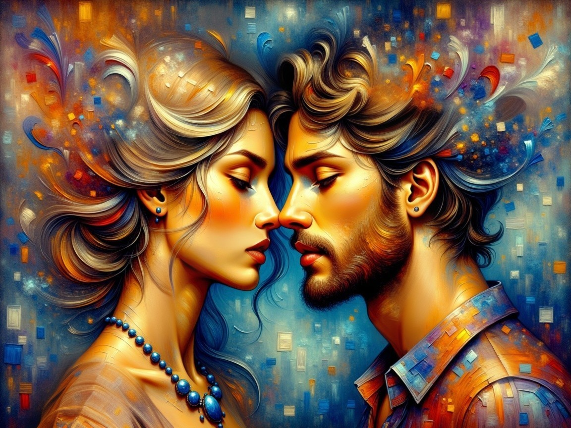 Close-Up of Emotional Connection Between a Couple