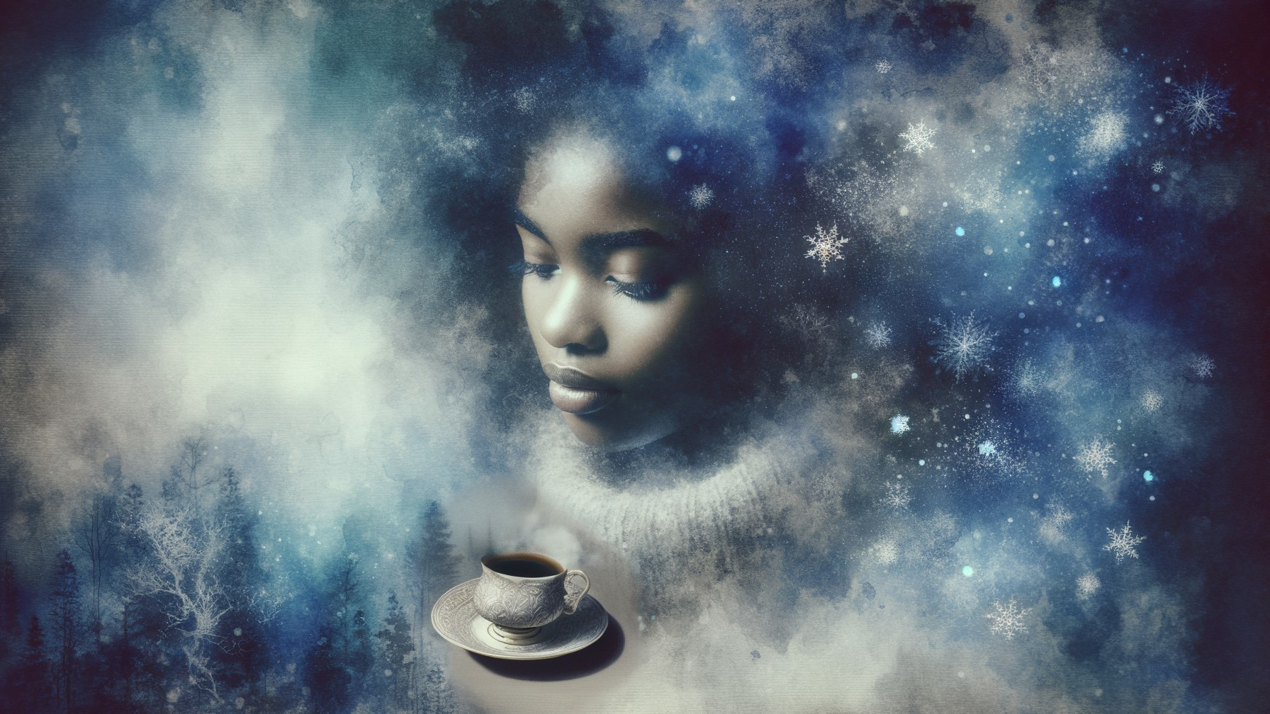 Serene Portrait of a Woman in Dreamlike Atmosphere