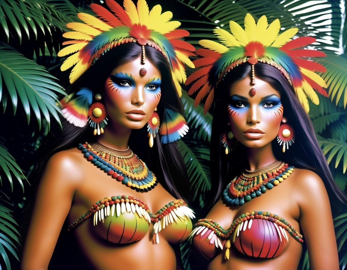 Vibrant Tribal Attire and Cultural Celebration Scene