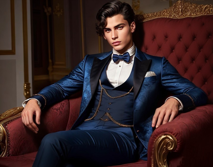 Sophisticated Young Man in Luxurious Setting