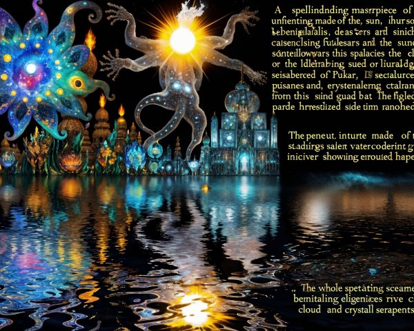 Whimsical Celestial Creatures in a Dreamscape Scene