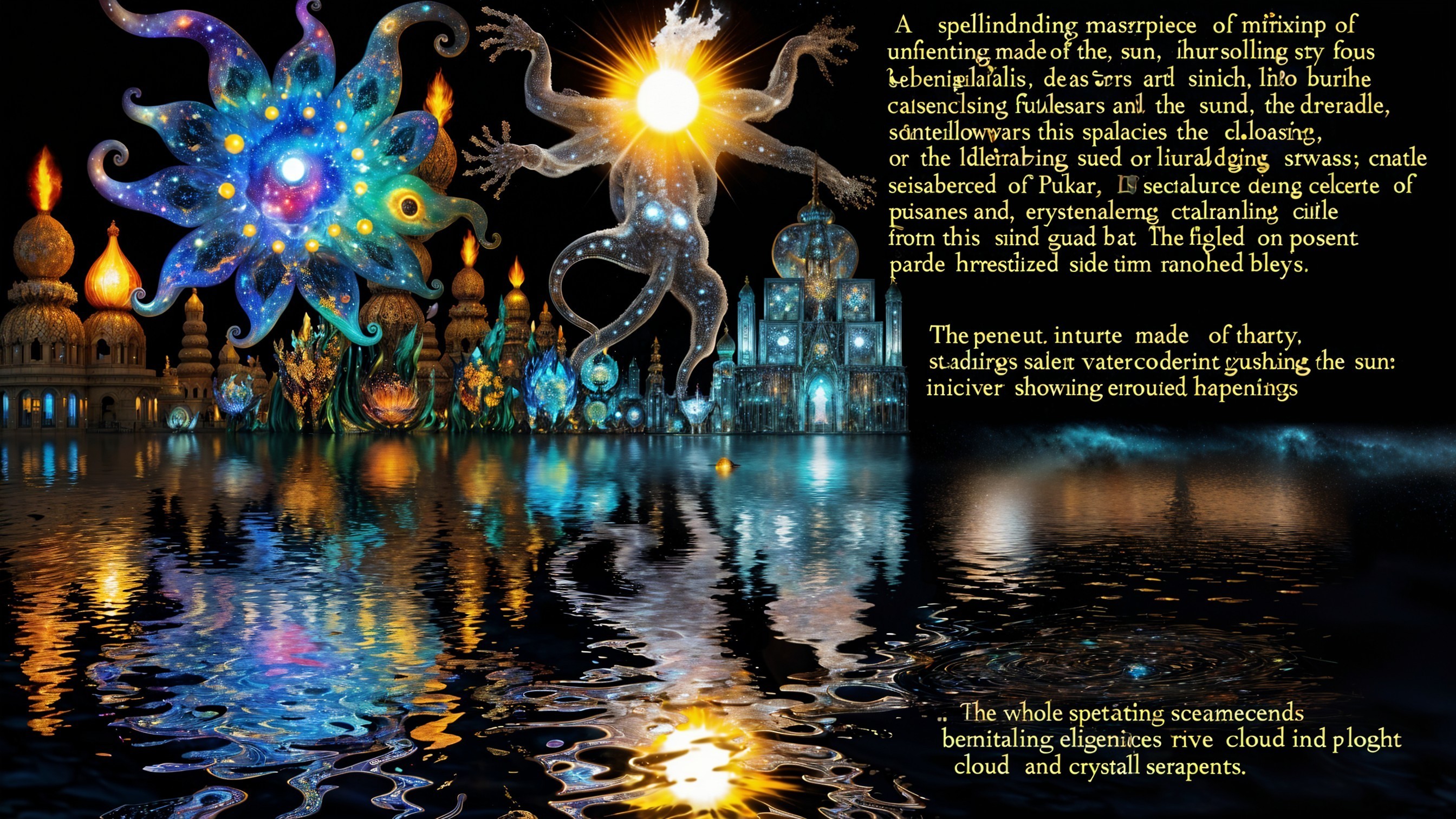 Whimsical Celestial Creatures in a Dreamscape Scene
