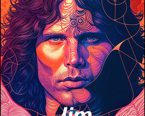 Psychedelic Portrait of a Man with Vibrant Colors