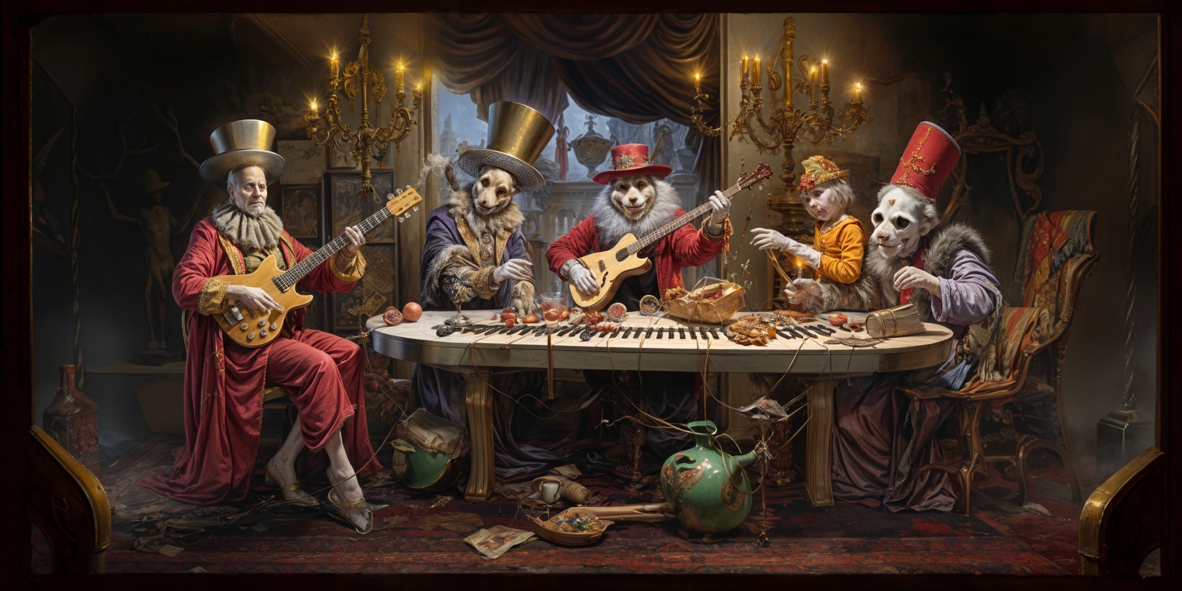 Anthropomorphic Animals at a Victorian Musical Gathering