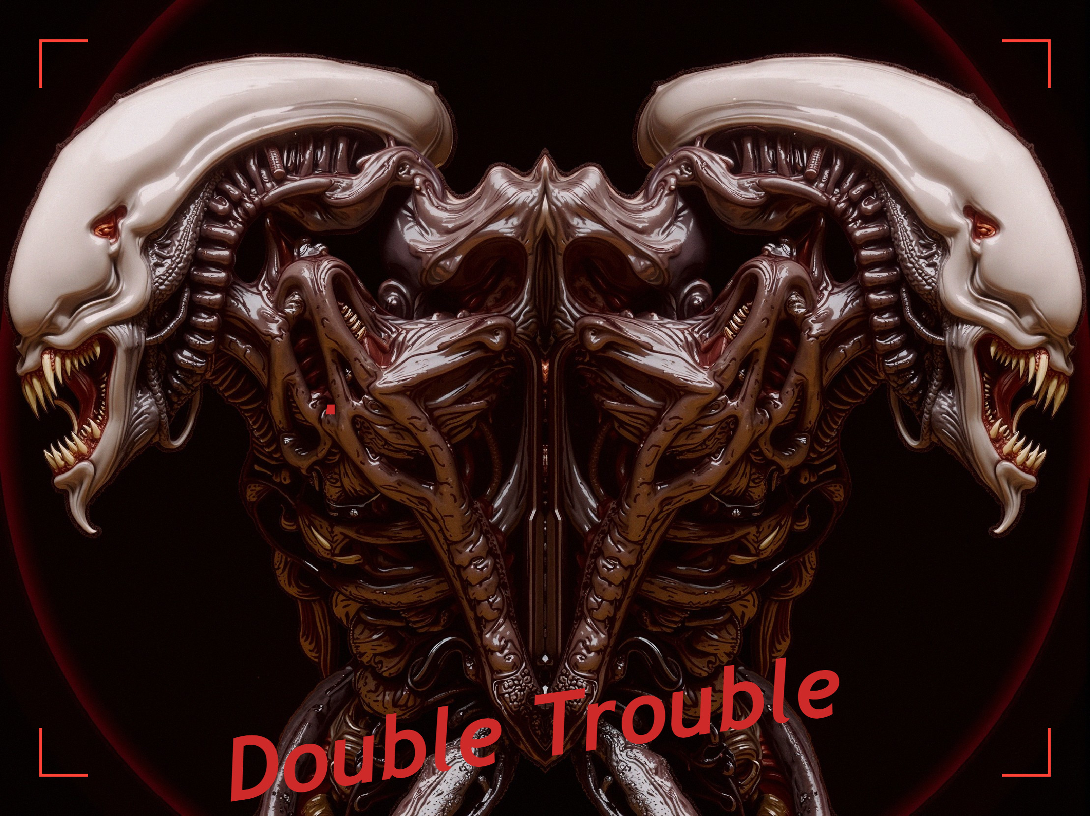 Symmetrical Alien Creatures with Biomechanical Forms