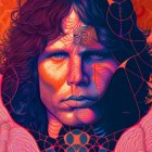 Psychedelic Portrait of a Man with Vibrant Colors