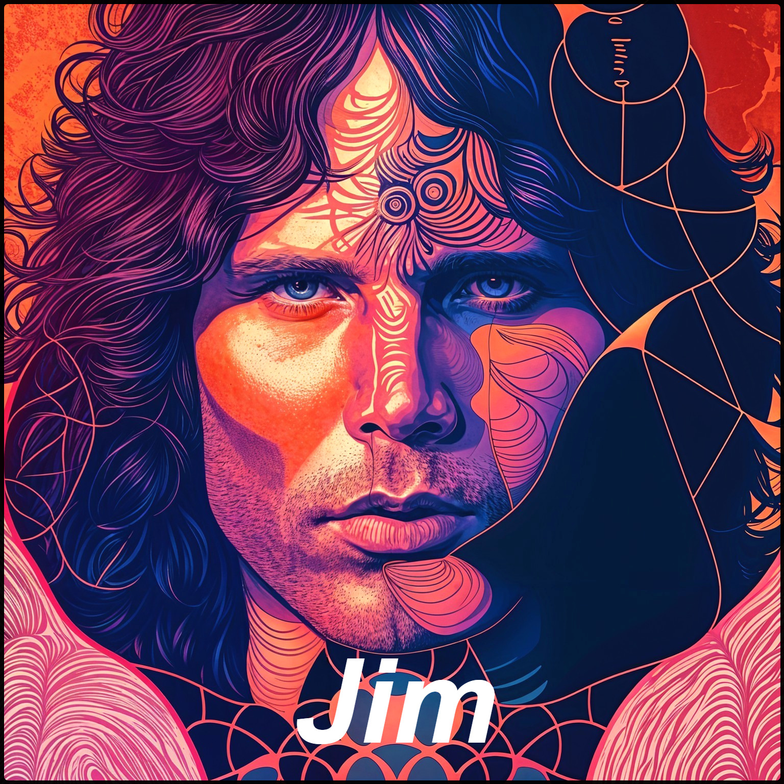 Psychedelic Portrait of a Man with Vibrant Colors