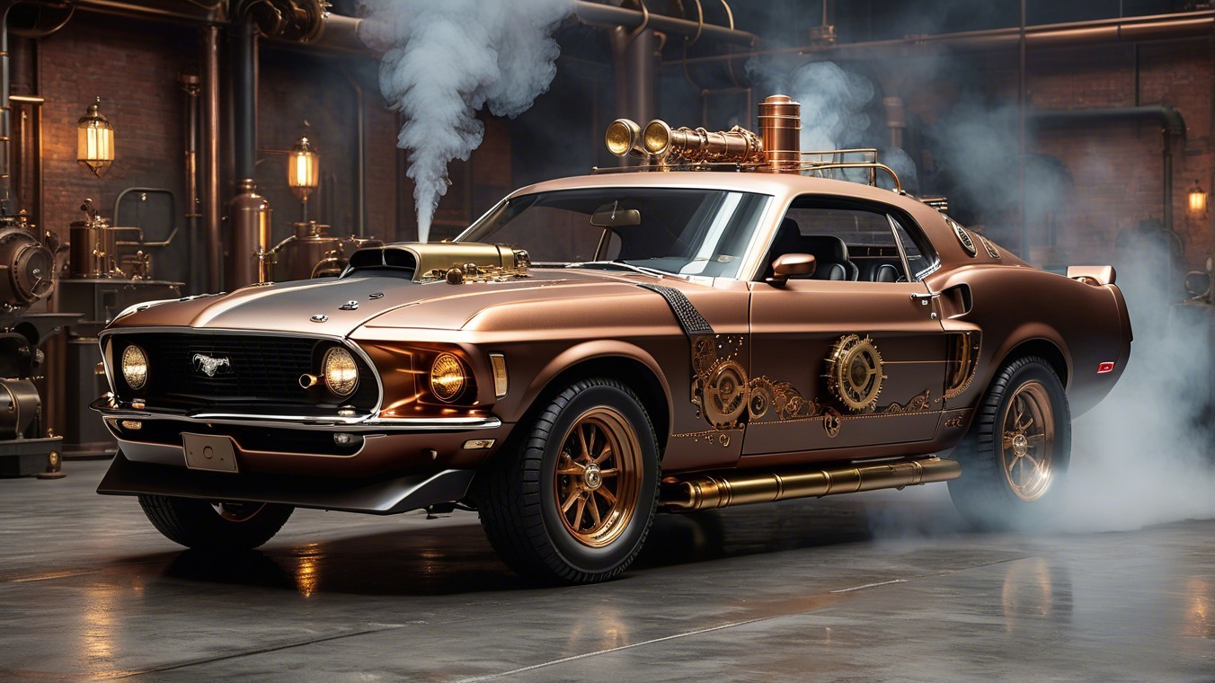 Steampunk Vintage Ford Mustang with Bronze Finish