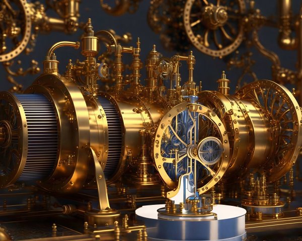 Intricate Steampunk Machine with Metallic Components
