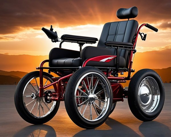 Modern Wheelchair Design Against Sunset Backdrop