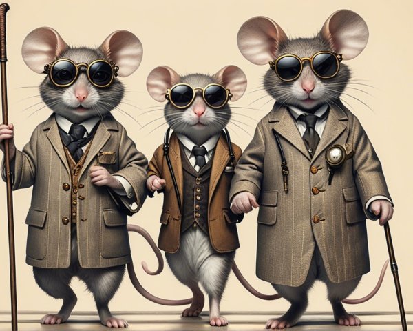 Dapper Mice in Stylish Suits and Sunglasses