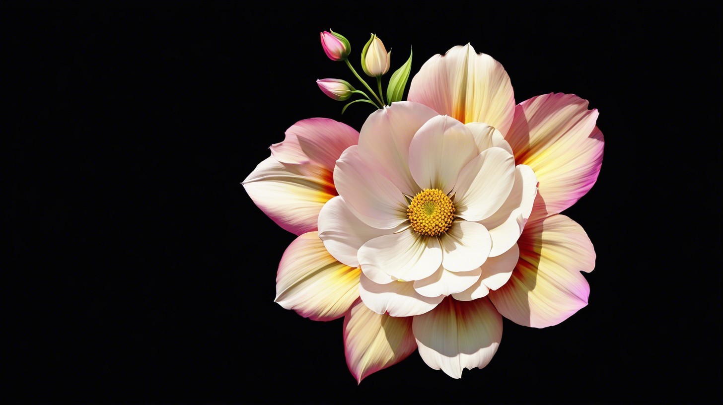 Digital Painting of a Dahlia Flower on Black Background