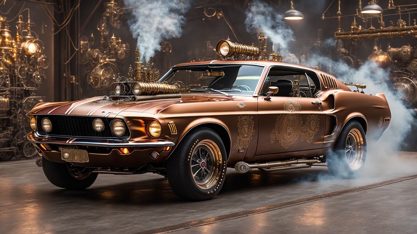 Custom 1969 Muscle Car with Steampunk Modifications