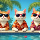 Stylish Cats in Tuxedos at a Sophisticated Table