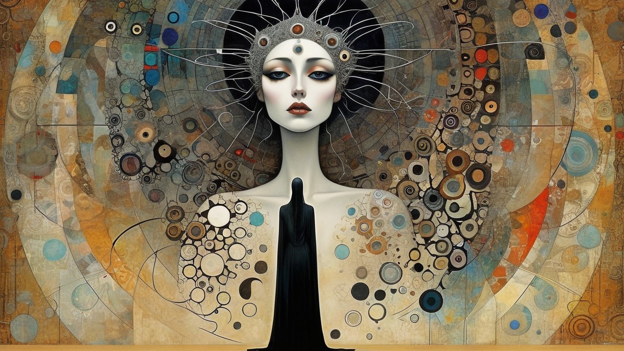 Woman with Light Skin and Symbolic Body Art